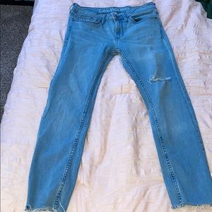 Blue denim jeans